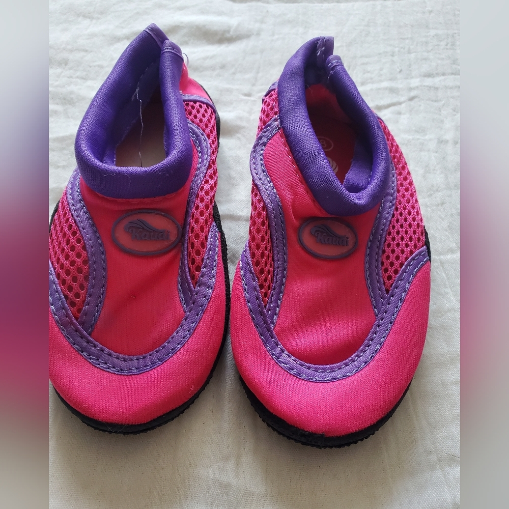 *Free Add On Item* Kauai Vibrant Pink and Purple Kids Water Shoes Size 8